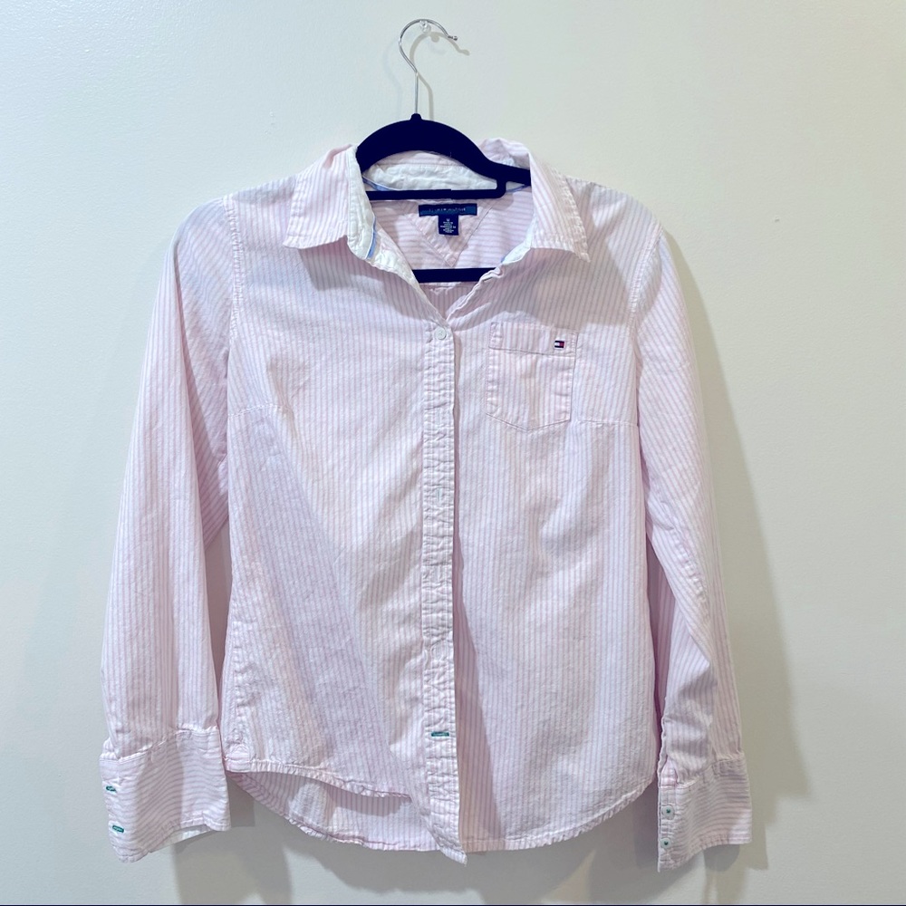 Tommy Hilfiger Pink Striped Long Sleeve Top